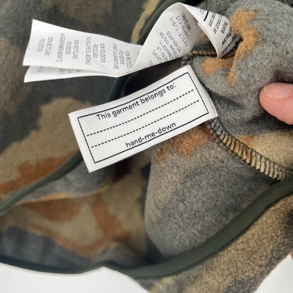 Patagonia Kids Lightweight Synchilla Snap-T Pullover Green Camo Size Large EUC - Picture 4 of 9